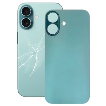 For iPhone 16 Easy Replacement Big Camera Hole Glass Back Battery Cover(Green) -  by buy2fix | Online Shopping UK | buy2fix