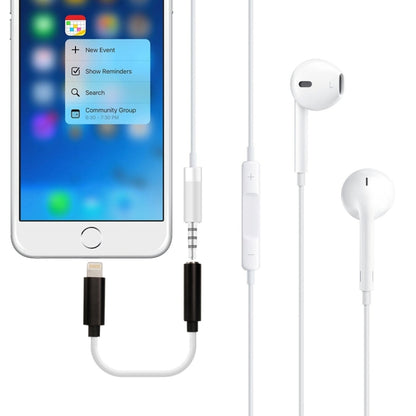 8 Pin to 3.5mm Audio Adapter, Length: About 12cm, Support iOS 13.1 or Above(White) - Earphone Adapter by buy2fix | Online Shopping UK | buy2fix