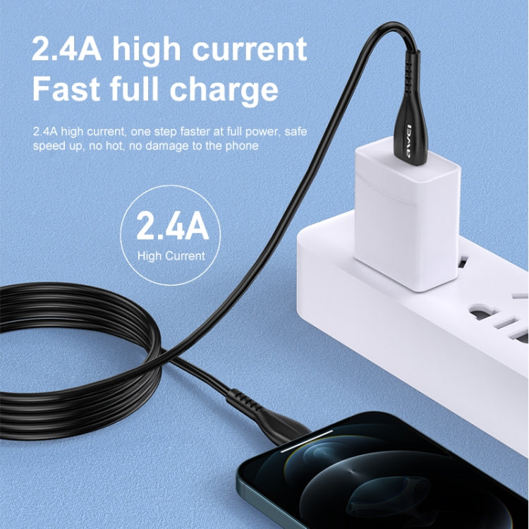 awei CL-115L 1m 2.4A USB to 8 Pin Charging Cable - Normal Style Cable by awei | Online Shopping UK | buy2fix