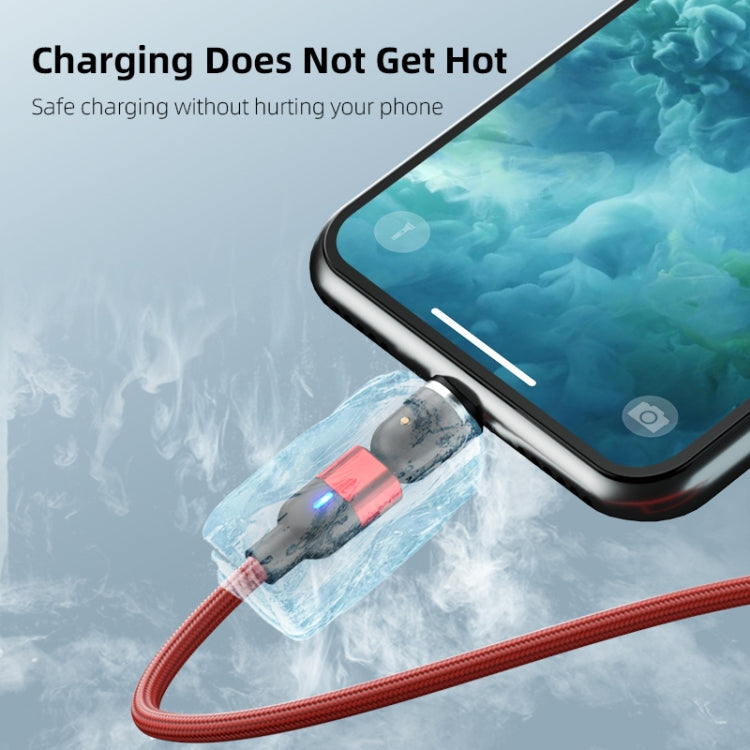 2m 3A Output 3 in 1 USB to 8 Pin + USB-C / Type-C + Micro USB 540 Degree Rotating Magnetic Data Sync Charging Cable(Red) - Charging Cable & Head by buy2fix | Online Shopping UK | buy2fix