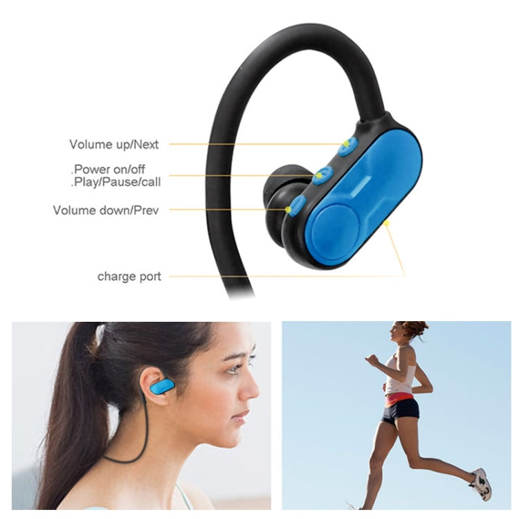 BTH-Y9 Ultra-light Ear-hook Wireless V4.1 Bluetooth Earphones with Mic(Blue) - Bluetooth Earphone by buy2fix | Online Shopping UK | buy2fix