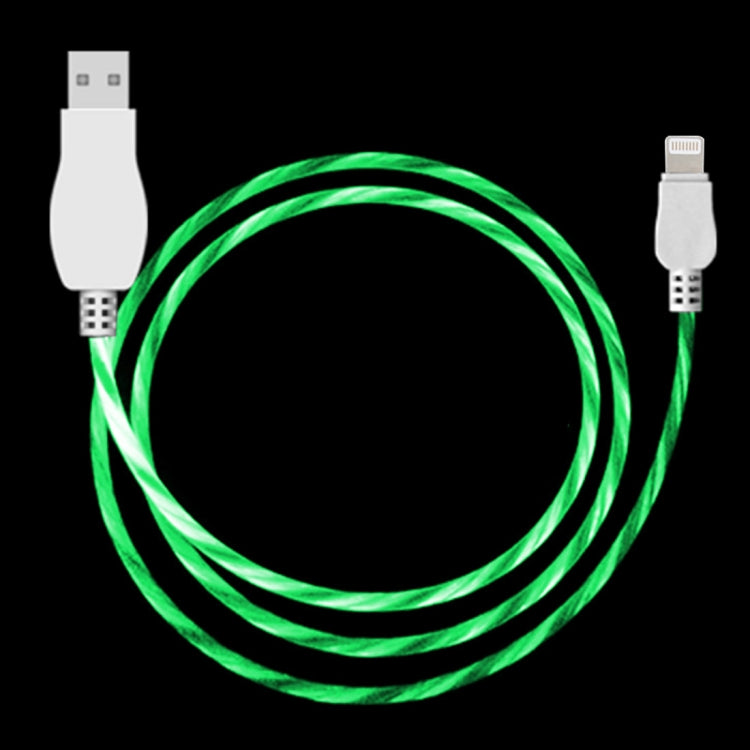 LED Flowing Light 1m USB to 8 Pin Data Sync Charge Cable for iPhone, iPad(Green) - Normal Style Cable by buy2fix | Online Shopping UK | buy2fix