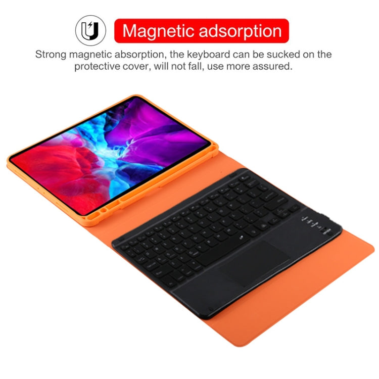 TG11BCS Detachable Bluetooth Black Keyboard Microfiber Leather Tablet Case for iPad Pro 11 inch (2020), with Backlight & Touchpad & Pen Slot & Holder (Orange) - For iPad Pro by buy2fix | Online Shopping UK | buy2fix