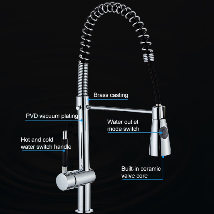 Universal Rotation Multi-functional Pull-out Kitchen Waterfall Faucet Sink Hot Cold Shower - Faucets & Accessories by buy2fix | Online Shopping UK | buy2fix