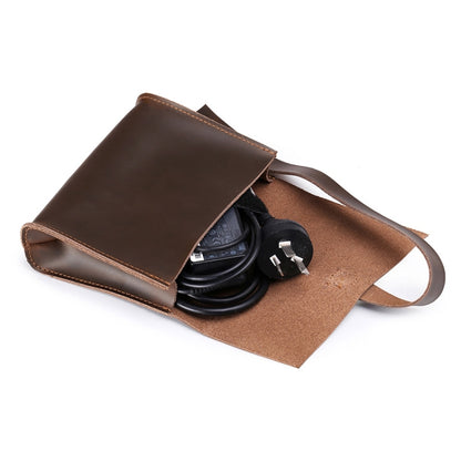 Universal Genuine Leather Business Power Adapter Laptop Tablet Bag with Cable Winder, For 12 inch and Below Macbook, Samsung, Lenovo, Sony, DELL Alienware, CHUWI, ASUS, HP - 12.1 inch by buy2fix | Online Shopping UK | buy2fix