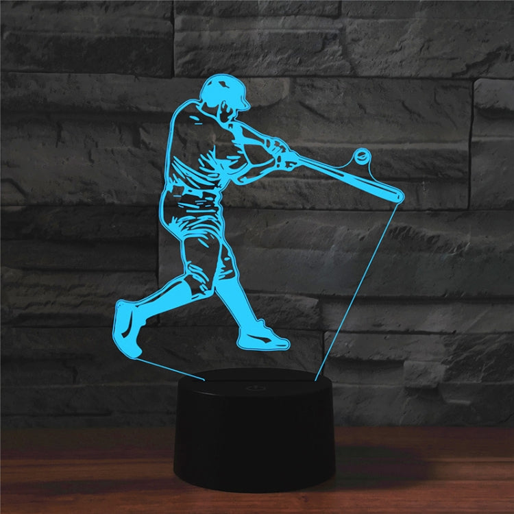 Playing Baseball Shape 3D Colorful LED Vision Light Table Lamp, Crack Remote Control Version - Novelty Lighting by buy2fix | Online Shopping UK | buy2fix