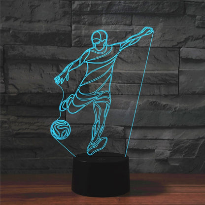 Playing Football Shape 3D Colorful LED Vision Light Table Lamp, 16 Colors Remote Control Version - Novelty Lighting by buy2fix | Online Shopping UK | buy2fix