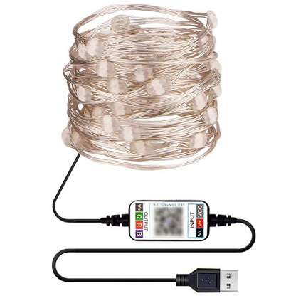 Christmas Decoration RGB Copper Wire String Light Bluetooth Mobile APP Control, Length: 15m 150 LEDs - Bare Board Light by buy2fix | Online Shopping UK | buy2fix