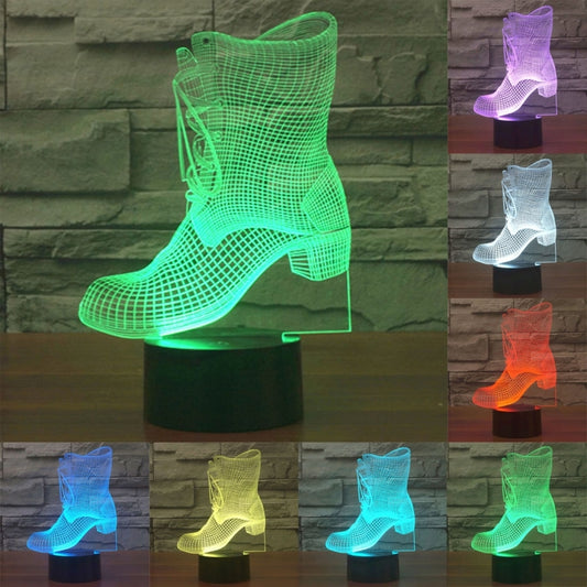 Boots Style 3D Touch Switch Control LED Light , 7 Color Discoloration Creative Visual Stereo Lamp Desk Lamp Night Light - Novelty Lighting by buy2fix | Online Shopping UK | buy2fix