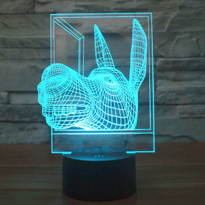 Donkey Shape 3D Touch Switch Control LED Light , 7 Colour Discoloration Creative Visual Stereo Lamp Desk Lamp Night Light - Novelty Lighting by buy2fix | Online Shopping UK | buy2fix