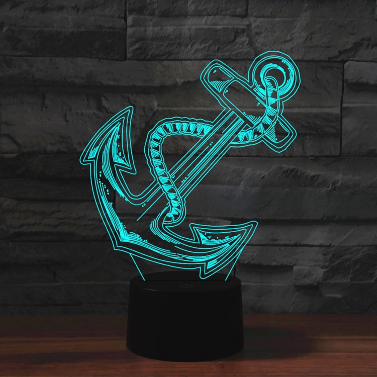 Anchor Shape 3D Colorful LED Vision Light Table Lamp, USB Touch Version - Novelty Lighting by buy2fix | Online Shopping UK | buy2fix