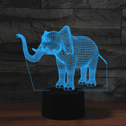 Elephant Shape 3D Colorful LED Vision Light Table Lamp, 16 Colors Remote Control Version - Novelty Lighting by buy2fix | Online Shopping UK | buy2fix