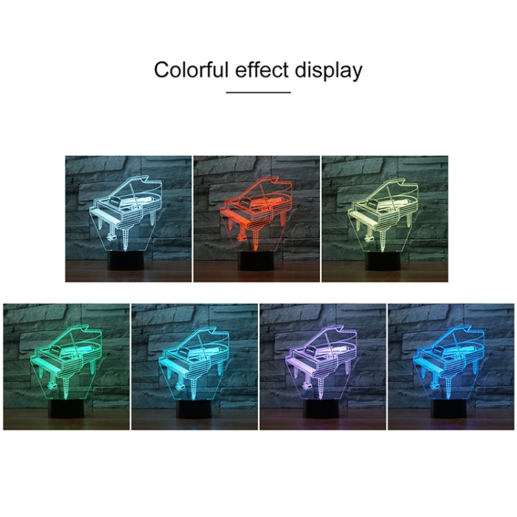 Piano Shape 3D Colorful LED Vision Light Table Lamp, USB & Battery Version - Novelty Lighting by buy2fix | Online Shopping UK | buy2fix