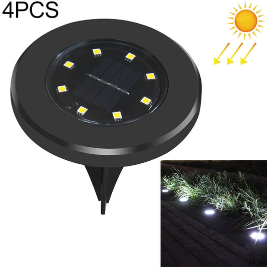 4 PCS 8 LEDs IP65 Waterproof Solar Powered Buried Lamp Garden Villa Garden Lawn Decorative Spotlight(White Light) - Buried Lights by buy2fix | Online Shopping UK | buy2fix