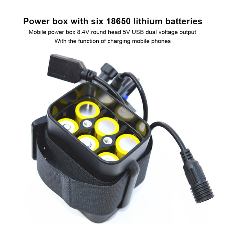 6 Sections 18650 Battery Multi-function Mobile Power Box with 8.4v Round Head & 5v USB Dual Voltage Output Without Battery(Black) - Power Bank Box by buy2fix | Online Shopping UK | buy2fix