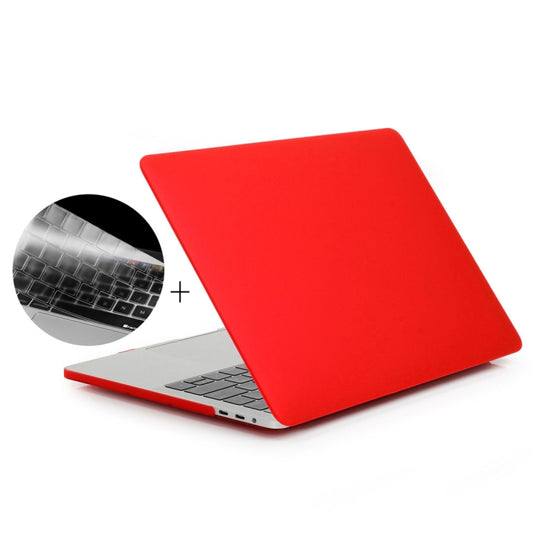 ENKAY Hat-Prince 2 in 1 Frosted Hard Shell Plastic Protective Case + Europe Version Ultra-thin TPU Keyboard Protector Cover for 2016 MacBook Pro 13.3 Inch with Touch Bar (A1706) (Red) - MacBook Pro Cases by ENKAY | Online Shopping UK | buy2fix