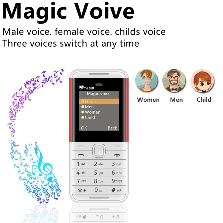 SERVO BM5310 Mini Mobile Phone, English Key, 1.33 inch, MTK6261D, 21 Keys, Support Bluetooth, FM, Magic Sound, Auto Call Record, GSM, Triple SIM (White) - SERVO by SERVO | Online Shopping UK | buy2fix