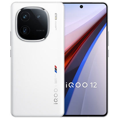 vivo iQOO 12, Triple Back Cameras, 12GB+256GB, Face ID / Fingerprint Identification, 6.78 inch Android 14 OriginOS 4 Snapdragon 8 Gen 3 Octa Core, OTG, NFC, Network: 5G, Support Google Play (White) - vivo by vivo | Online Shopping UK | buy2fix