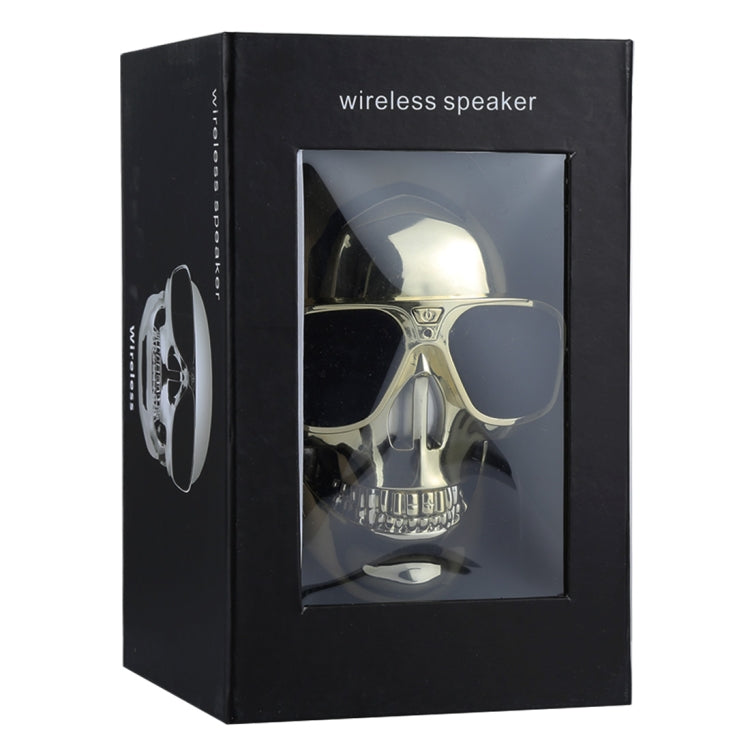 Sunglasses Skull Bluetooth Stereo Speaker, for iPhone, Samsung, HTC, Sony and other Smartphones (Gold) - Desktop Speaker by buy2fix | Online Shopping UK | buy2fix