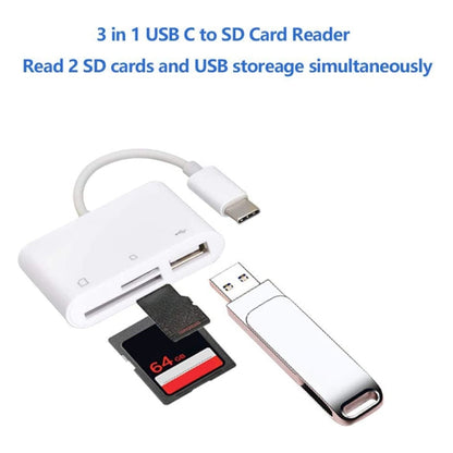 NK103TC 3 in 1 USB-C / Type-C Male to SD + TF + USB Female Camera Reader - U Disk & Card Reader by buy2fix | Online Shopping UK | buy2fix