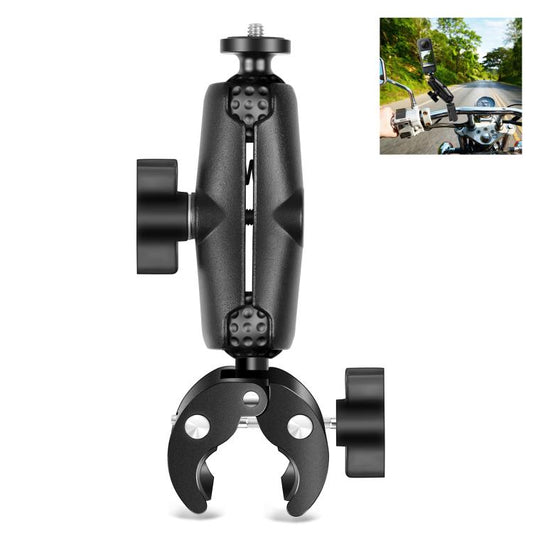 PULUZ Motorcycle Crab Clamp Handlebar Fixed Mount Holder for GoPro and Other Action Cameras(Black) - Bicycle Handlebar Mount by PULUZ | Online Shopping UK | buy2fix