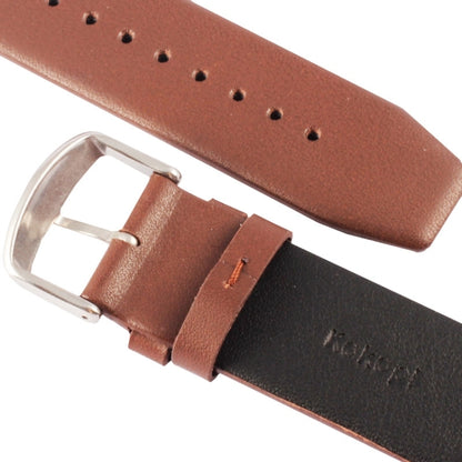 Kakapi for Apple Watch 42mm Subtle Texture Brushed Buckle Genuine Leather Watch Band with Connector(Coffee) - Watch Bands by Kakapi | Online Shopping UK | buy2fix