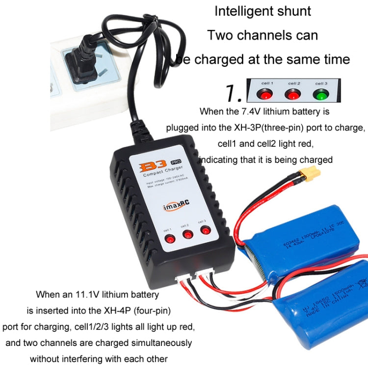 ImaxRC 7.4V/11.1V 2S/3S Model Aircraft Drone Lithium Battery Intelligent Balance Charger(EU Plug) - Charger by buy2fix | Online Shopping UK | buy2fix