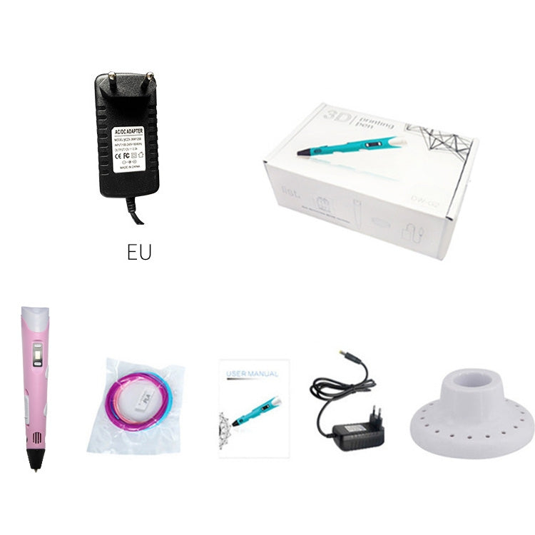 Hand-held 3D Printing Pen, EU Plug(Pink) - 3D Printer by buy2fix | Online Shopping UK | buy2fix