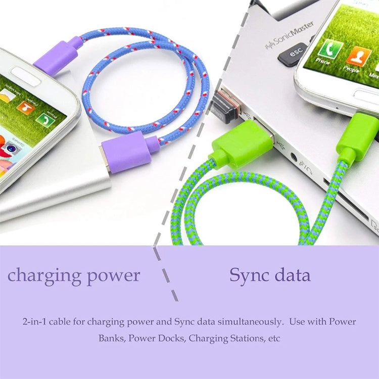 2m Nylon Netting USB Data Transfer Charging Cable For iPhone, iPad(Purple) - Normal Style Cable by buy2fix | Online Shopping UK | buy2fix