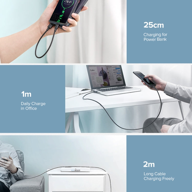 UGREEN 3A Max Output USB to USB-C / Type-C PVC Fast Charging Sync Data Cable, Length: 1.5m (White) - USB-C & Type-C Cable by UGREEN | Online Shopping UK | buy2fix