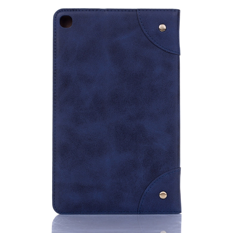 Retro Book Style Horizontal Flip Leather Case for Galaxy Tab A 8 (2019) P200 / P205,  with Holder & Card Slots & Wallet (Navy Blue) - Tab A 8.0 & S Pen (2019) P200/P205 by buy2fix | Online Shopping UK | buy2fix