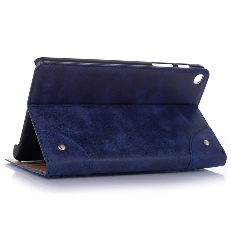 Retro Book Style Horizontal Flip Leather Case for Galaxy Tab A 8 (2019) P200 / P205,  with Holder & Card Slots & Wallet (Navy Blue) - Tab A 8.0 & S Pen (2019) P200/P205 by buy2fix | Online Shopping UK | buy2fix