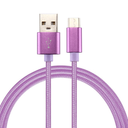 Knit Texture USB to USB-C / Type-C Data Sync Charging Cable, Cable Length: 1m, 3A Total Output, 2A Transfer Data(Purple) - USB-C & Type-C Cable by buy2fix | Online Shopping UK | buy2fix