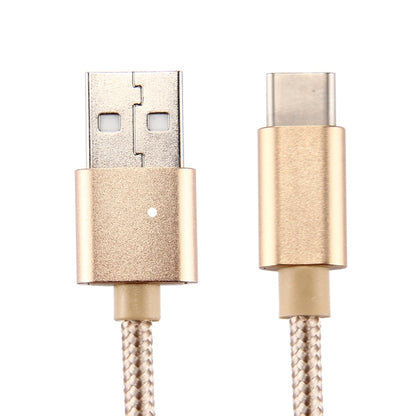 Knit Texture USB to USB-C / Type-C Data Sync Charging Cable, Cable Length: 2m, 3A Output(Gold) - USB-C & Type-C Cable by buy2fix | Online Shopping UK | buy2fix