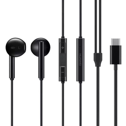 Original Huawei CM33 Type-C Headset Wire Control In-Ear Earphone with Mic for Huawei P20 Series, Mate 10 Series(Black) - Type-C Earphone by Huawei | Online Shopping UK | buy2fix