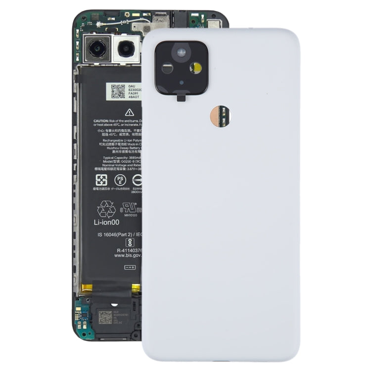 For Google Pixel 4A 5G Battery Back Cover with Camera Lens Cover(White) - Back Cover by buy2fix | Online Shopping UK | buy2fix