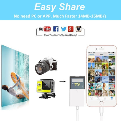 ZS-KL21810 8 Pin to SD Card Camera Card Reader Adapter, Support All iOS System - Converter & Adapter by buy2fix | Online Shopping UK | buy2fix