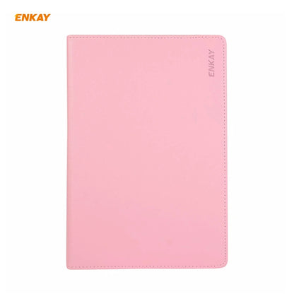 ENKAY for Samsung Galaxy Tab S8 / Galaxy Tab S7 11.0 T870 / T875 ENK-8012 360 Degree Rotation Litchi Texture Horizontal Flip PU Leather Smart Case with Holder & Sleep / Wake-up(Pink) - Galaxy Tab S8 Cases by ENKAY | Online Shopping UK | buy2fix