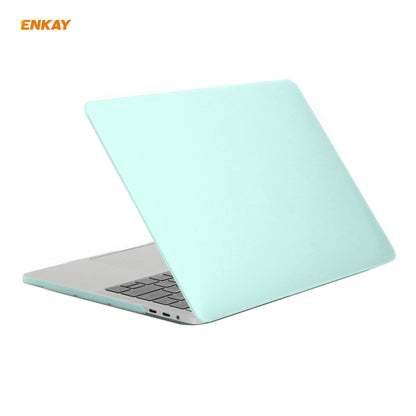 ENKAY 3 in 1 Matte Laptop Protective Case + EU Version TPU Keyboard Film + Anti-dust Plugs Set for MacBook Pro 13.3 inch A1706 / A1989 / A2159 (with Touch Bar)(Green) - MacBook Pro Cases by ENKAY | Online Shopping UK | buy2fix