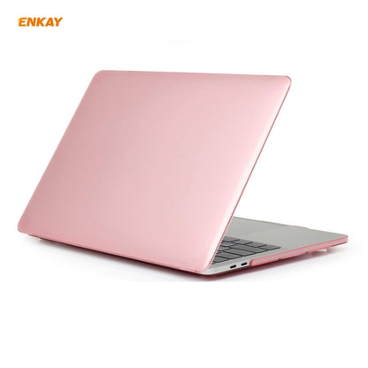 ENKAY 3 in 1 Crystal Laptop Protective Case + US Version TPU Keyboard Film + Anti-dust Plugs Set for MacBook Pro 13.3 inch A1706 / A1989 / A2159 (with Touch Bar)(Pink) - MacBook Pro Cases by ENKAY | Online Shopping UK | buy2fix