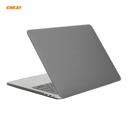 ENKAY 3 in 1 Matte Laptop Protective Case + US Version TPU Keyboard Film + Anti-dust Plugs Set for MacBook Pro 13.3 inch A1708 (without Touch Bar)(Grey) - MacBook Pro Cases by ENKAY | Online Shopping UK | buy2fix