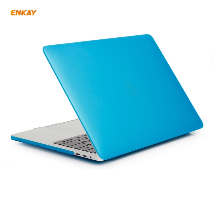 ENKAY 3 in 1 Matte Laptop Protective Case + US Version TPU Keyboard Film + Anti-dust Plugs Set for MacBook Pro 13.3 inch A1708 (without Touch Bar)(Light Blue) - MacBook Pro Cases by ENKAY | Online Shopping UK | buy2fix