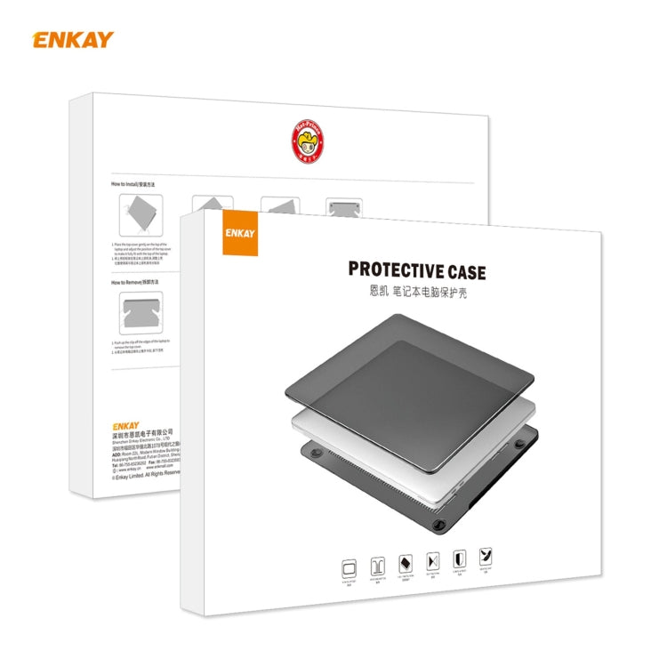 ENKAY 3 in 1 Matte Laptop Protective Case + US Version TPU Keyboard Film + Anti-dust Plugs Set for MacBook Pro 13.3 inch A2251 & A2289 & A2338 (with Touch Bar)(Grey) - MacBook Pro Cases by ENKAY | Online Shopping UK | buy2fix