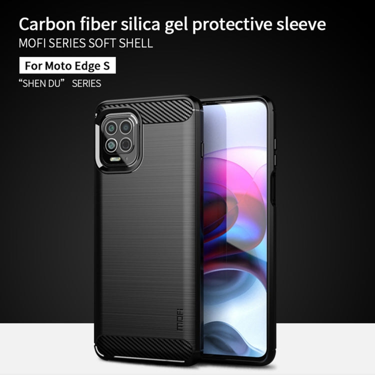 For Motorola Moto Edge S MOFI Gentleness Series Brushed Texture Carbon Fiber Soft TPU Case(Gray) - Motorola Cases by MOFI | Online Shopping UK | buy2fix