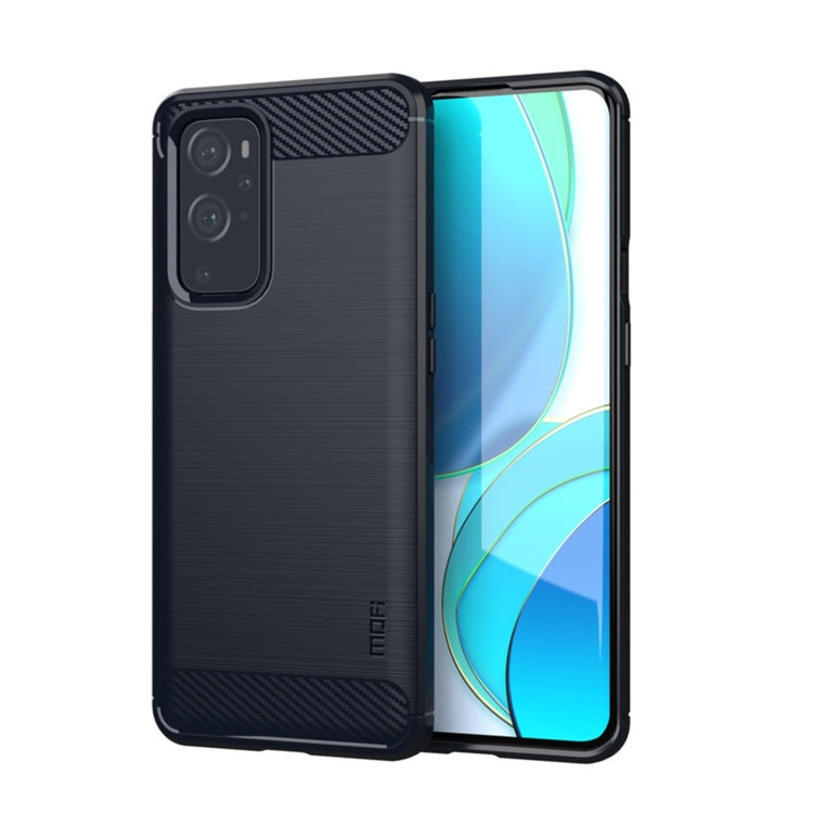 For OnePlus 9 Pro MOFI Gentleness Series Brushed Texture Carbon Fiber Soft TPU Case(Blue) - OnePlus Cases by MOFI | Online Shopping UK | buy2fix
