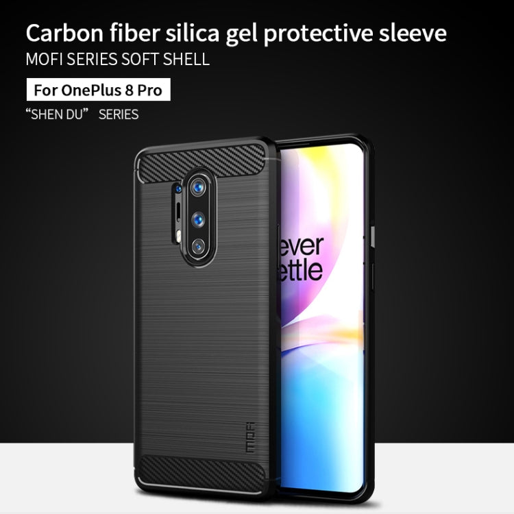 For OnePlus 8 Pro MOFI Gentleness Series Brushed Texture Carbon Fiber Soft TPU Case(Grey) - OnePlus Cases by MOFI | Online Shopping UK | buy2fix