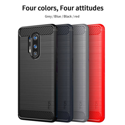 For OnePlus 8 Pro MOFI Gentleness Series Brushed Texture Carbon Fiber Soft TPU Case(Red) - OnePlus Cases by MOFI | Online Shopping UK | buy2fix