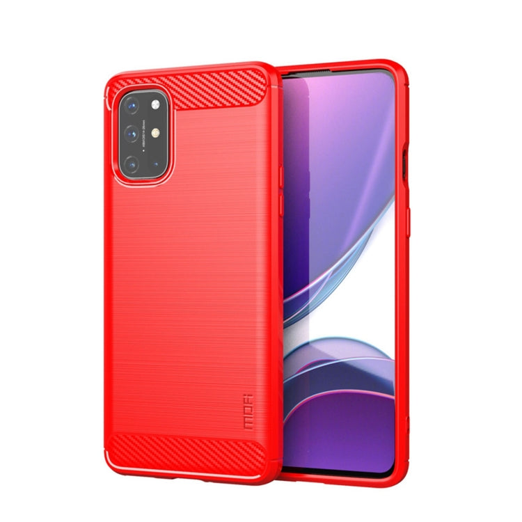 For OnePlus 8T MOFI Gentleness Series Brushed Texture Carbon Fiber Soft TPU Case(Red) - OnePlus Cases by MOFI | Online Shopping UK | buy2fix