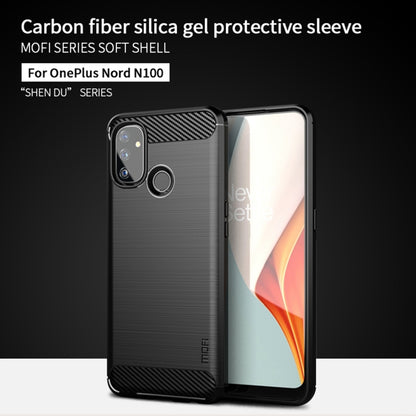 For OnePlus Nord N100 MOFI Gentleness Series Brushed Texture Carbon Fiber Soft TPU Case(Black) - OnePlus Cases by MOFI | Online Shopping UK | buy2fix