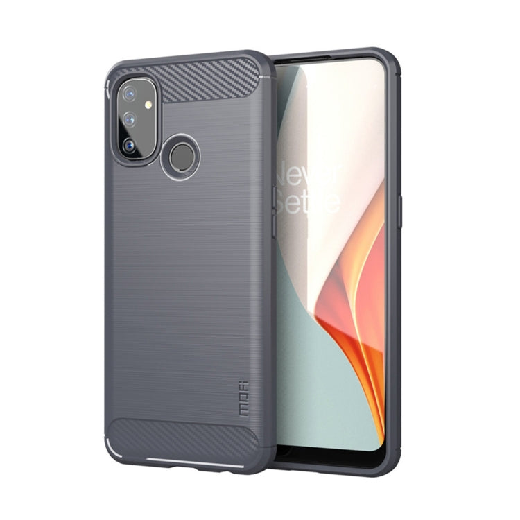 For OnePlus Nord N100 MOFI Gentleness Series Brushed Texture Carbon Fiber Soft TPU Case(Grey) - OnePlus Cases by MOFI | Online Shopping UK | buy2fix